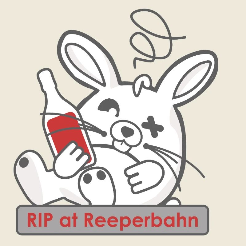 Lustiger Hasenschädel mit Flasche und Reeperbahn