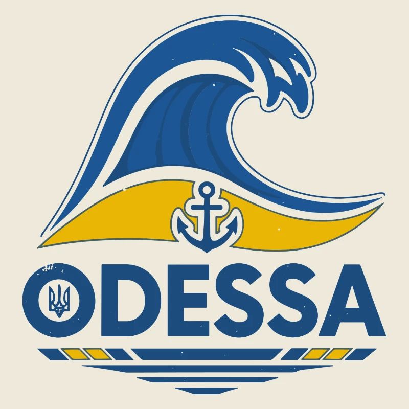 Odessa Ukraine - Nautical Wave and Anchor Emblem