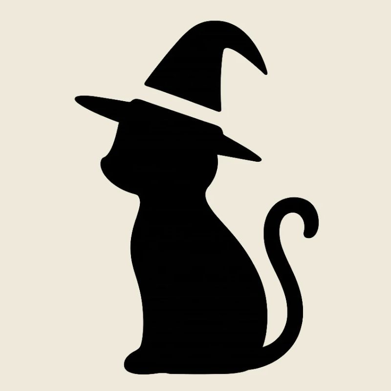 Katze mit Hexenhut
