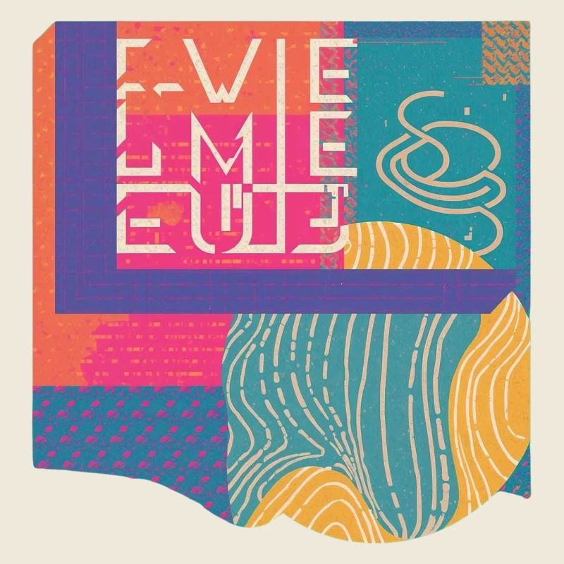 Géométrique colorée Typographie Vintage Rétro Design