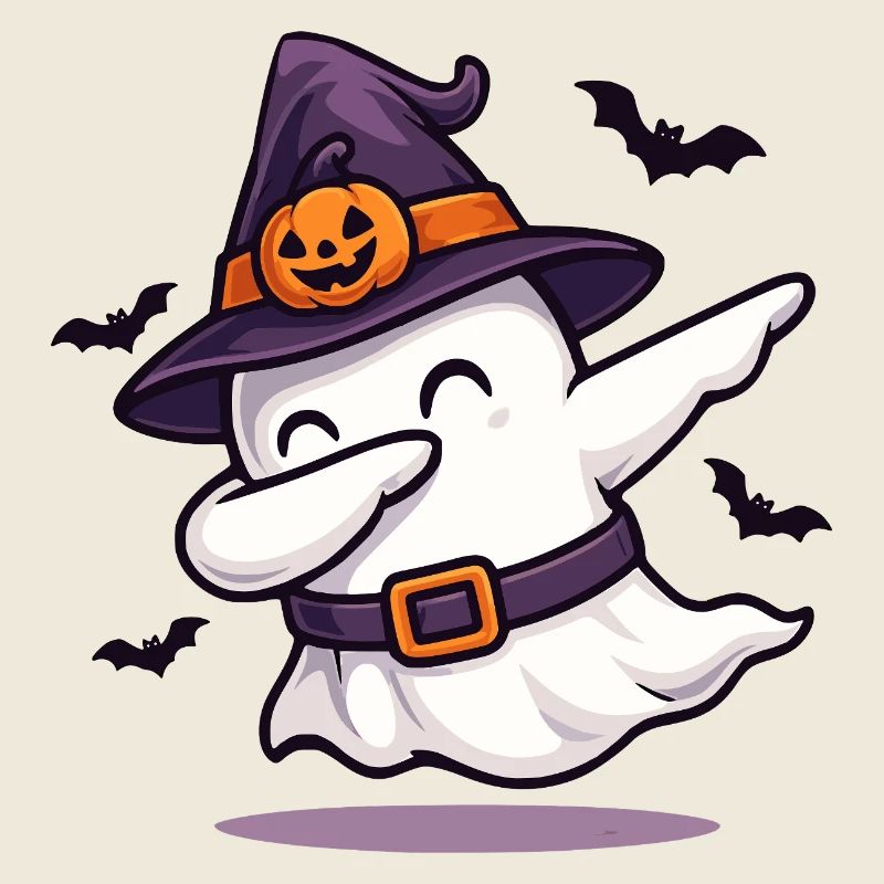 Dabbing Ghost avec chapeau de sorcière – Chemise d’Halloween