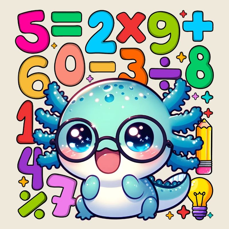 Number Day Kawaii Math Dragon with Colorful Number