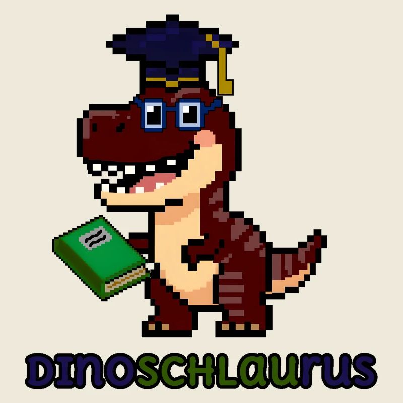 DinoSCHLAUrus - Pixel Art Dinosaurier mit Buch 🦖