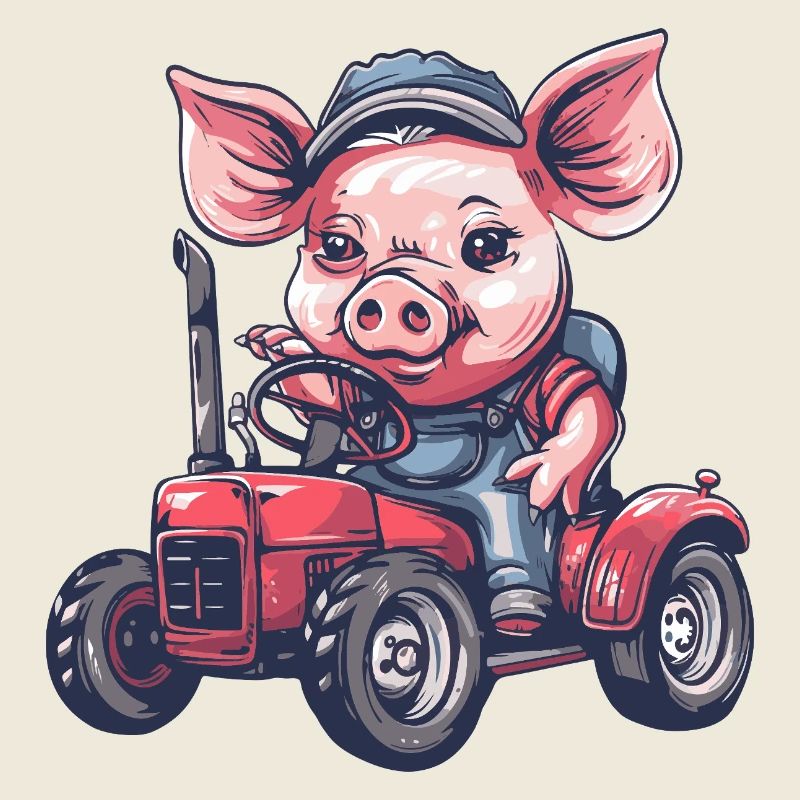 Schwein Traktor Farmer