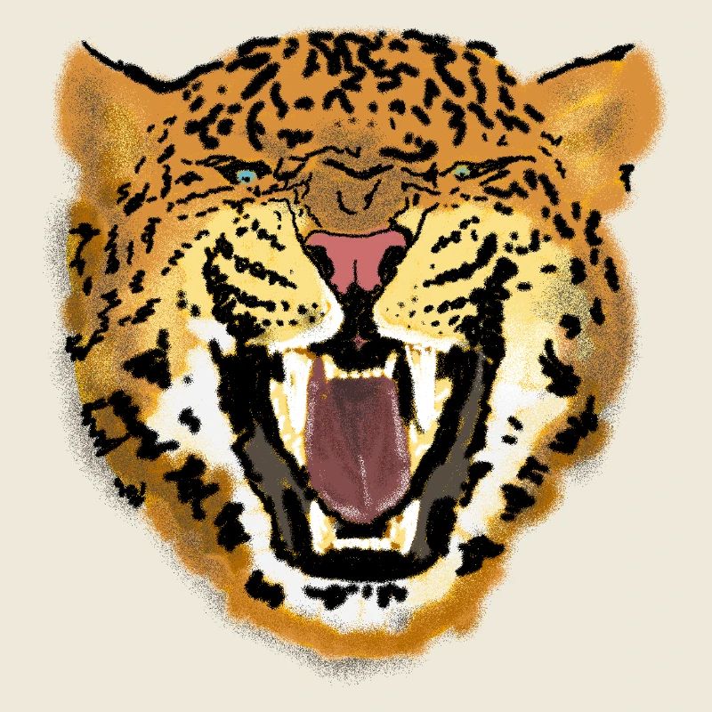 Leopard Face Roaring Art Design