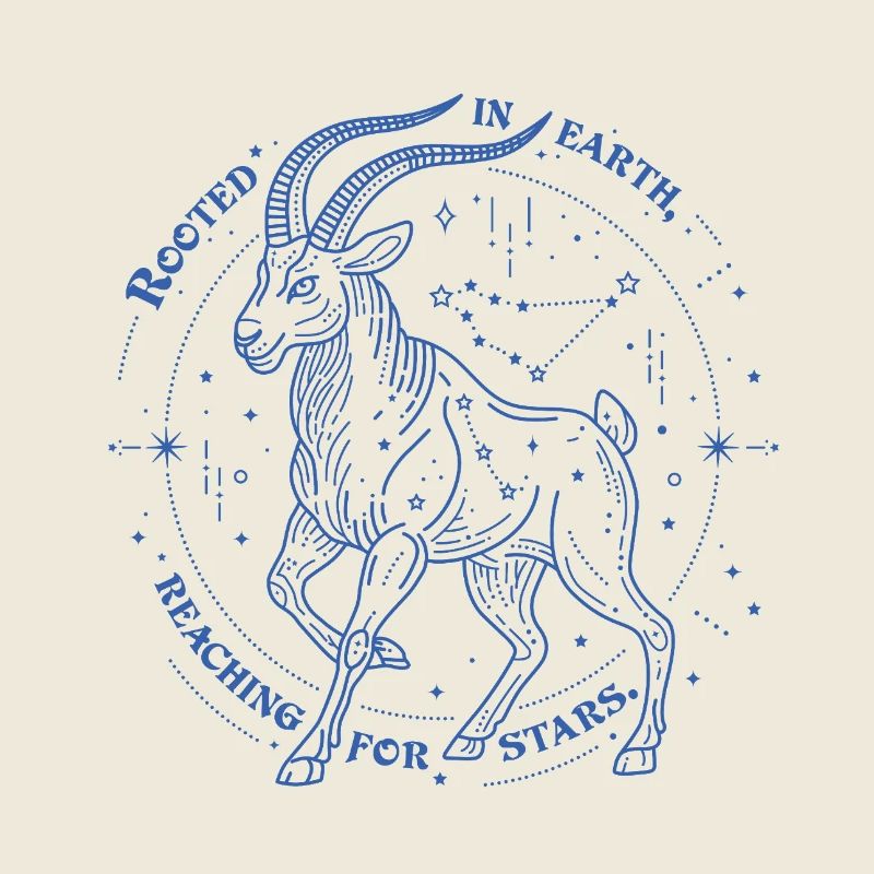 Steinbock Sternzeichen Geschenk – Erde & Sterne Design