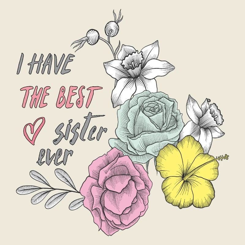 Beste Schwester Blüten Herz 
