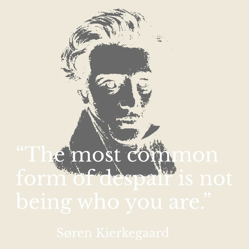 Soyez vous-même Kierkegaard Citation Portrait