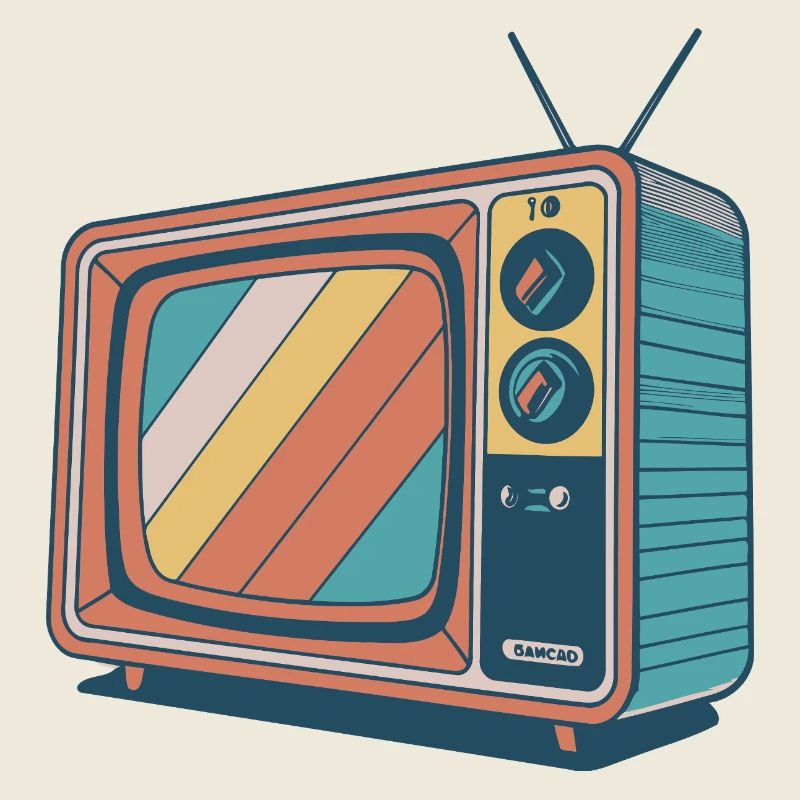 TV Vintage Rayures Colorées