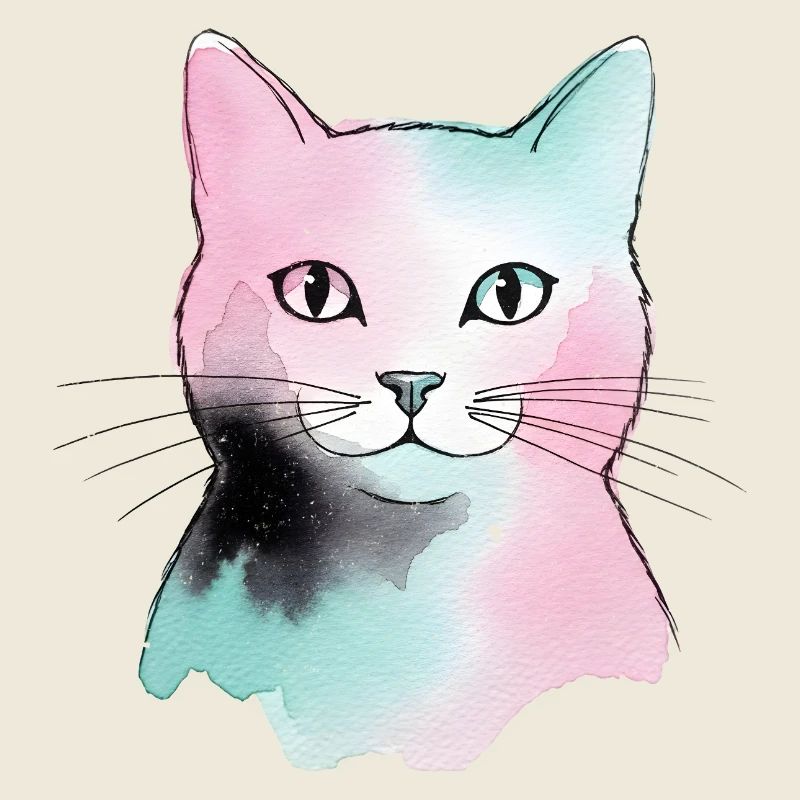 Pastellkatze Wasserfarben