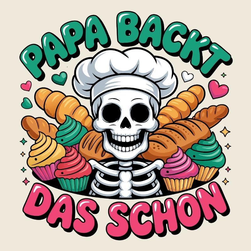 Papa Backt Das Schon Skelett Cupcakes