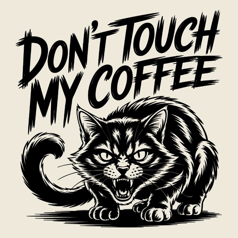 Drôle de design drôle de chat sifflant Coffee Love