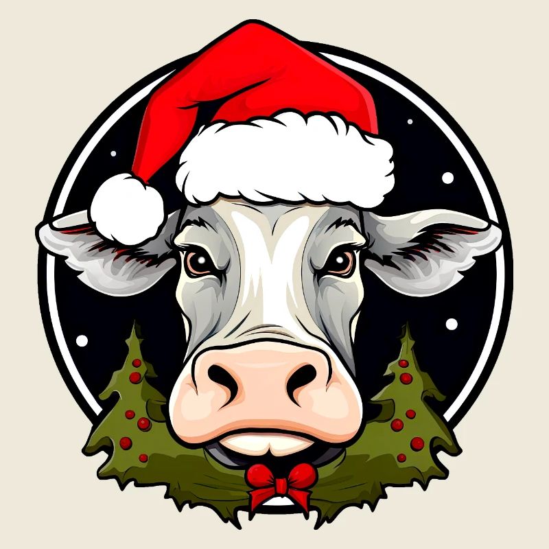 Kühe Weihnachten / Weihnachtsmann Kuh