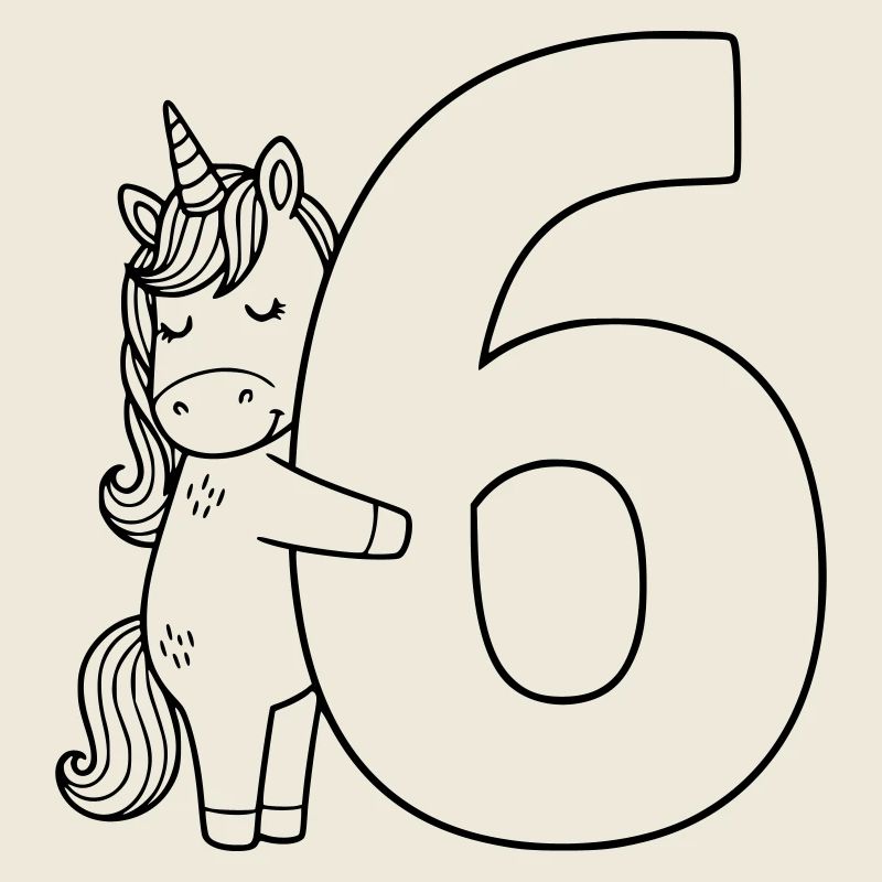Licorne avec illustration de dessin animé numéro 6