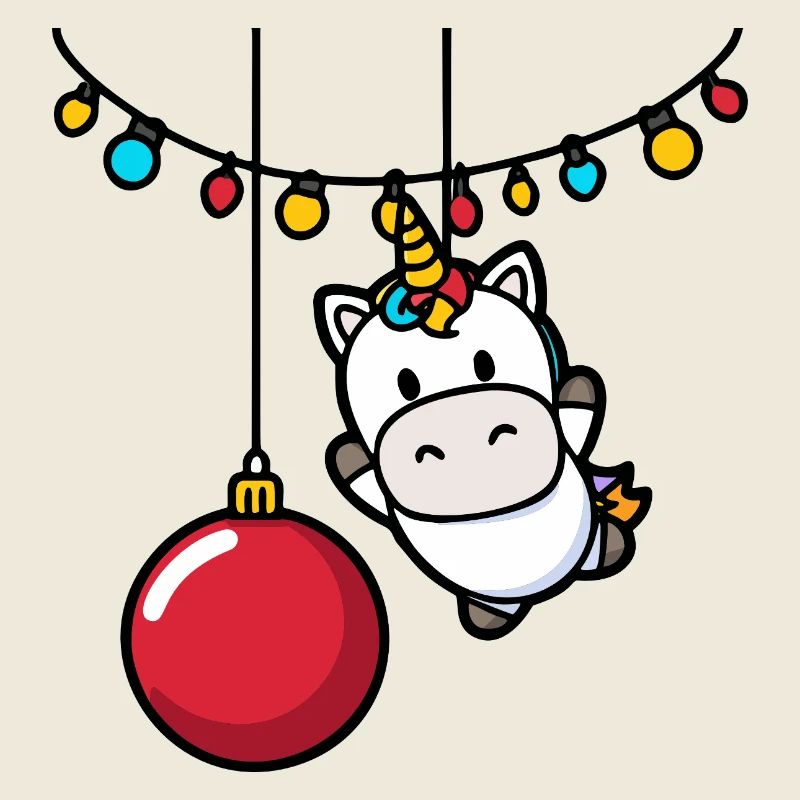 Ornement de Noël licorne de Noël