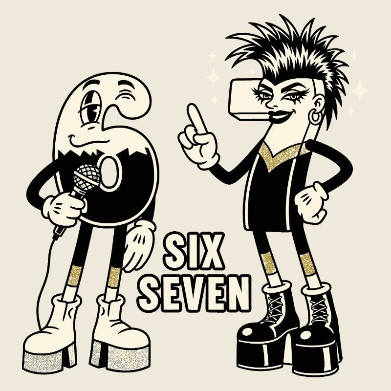 67 Six Seven meme Retro Rock Musik Geschenk