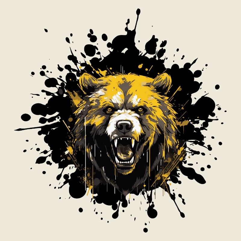 Bär Tier Farbspritzer