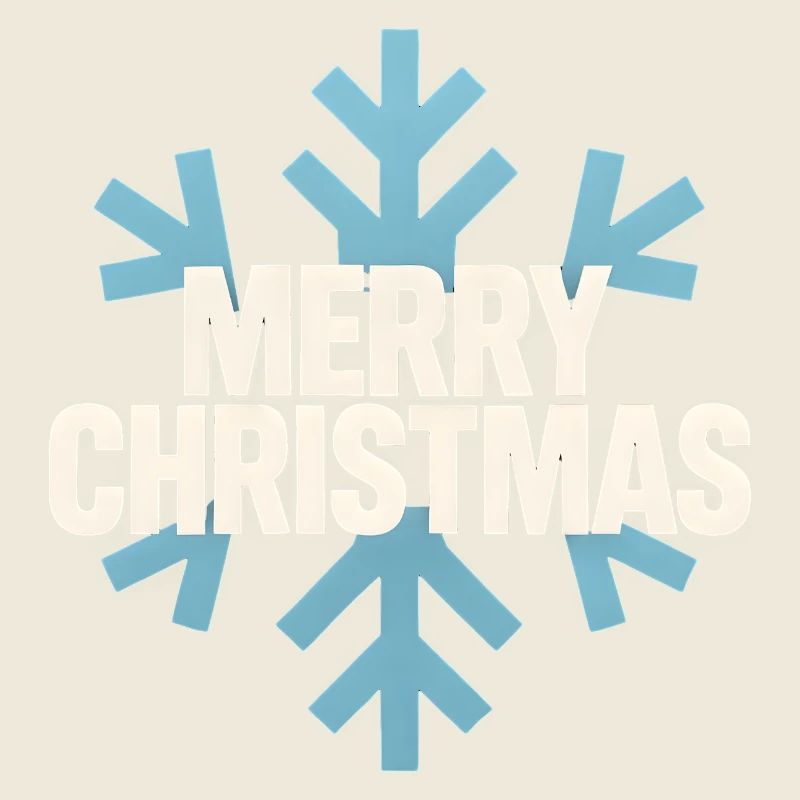 Snowflake Blue Merry Christmas