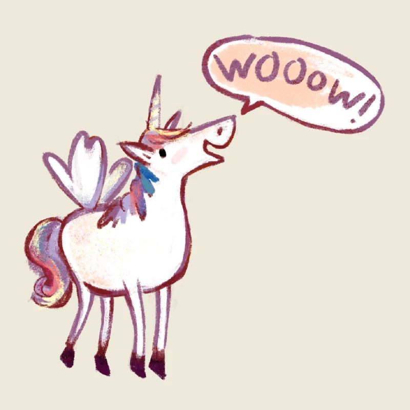 Einhorn Comic, wow, Staunt