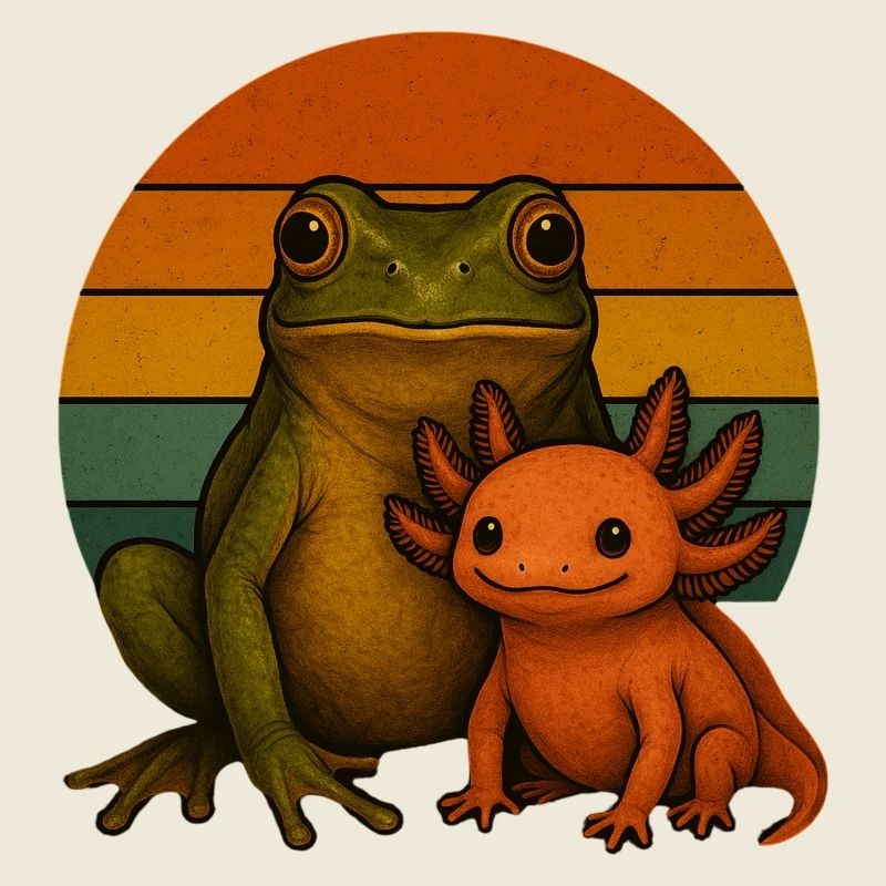 Frosch und Axolotl