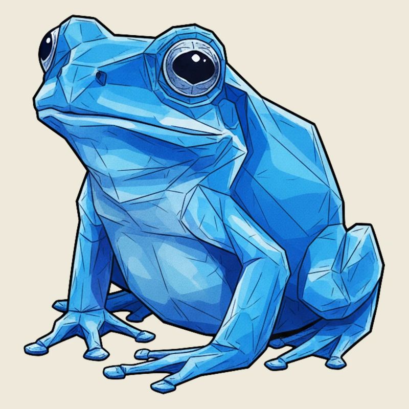 Geometrischer Blauer Frosch