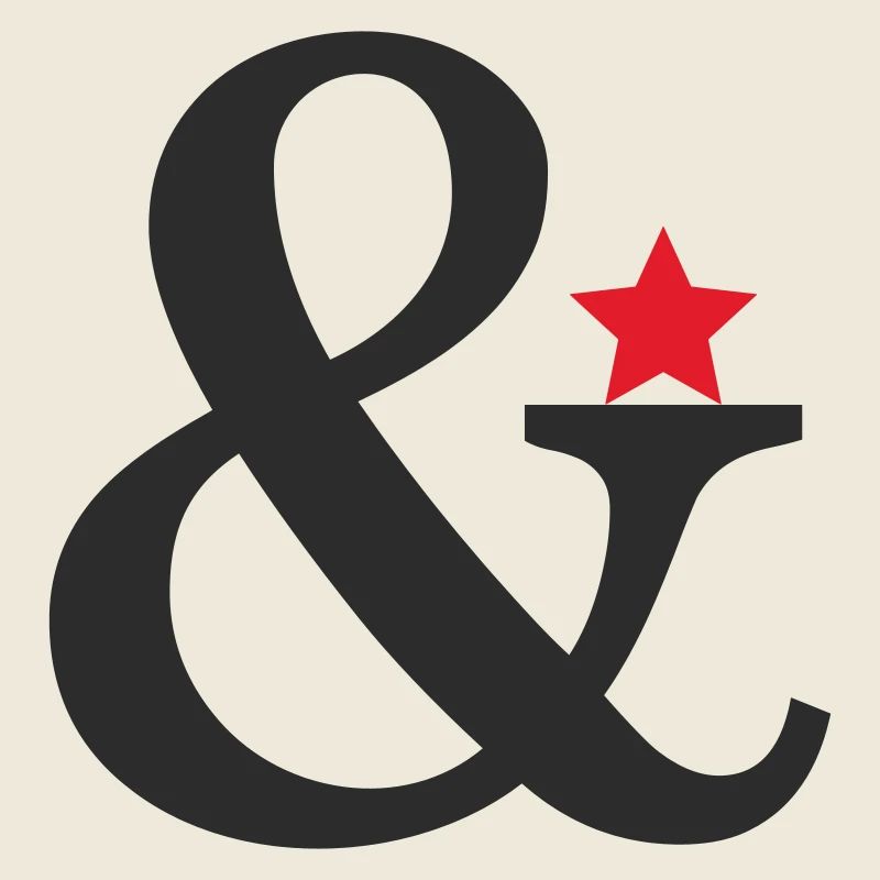 Éventille avec accent en étoile rouge