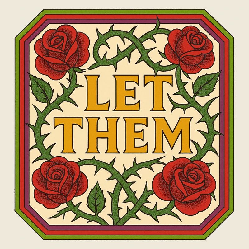 Let Them Bloom Roses Vintage-Schild