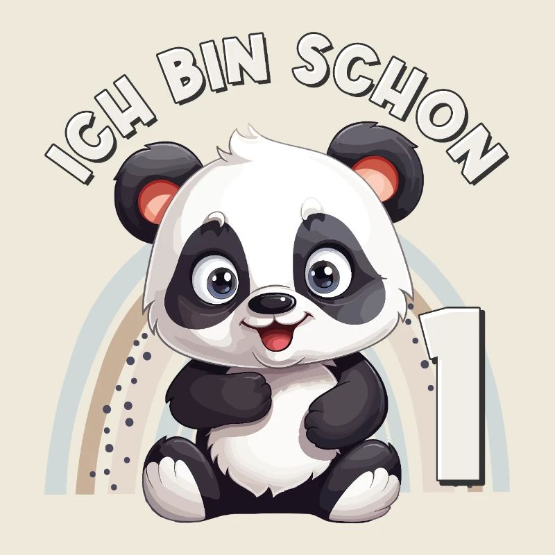 1er anniversaire panda Bear, arc-en-ciel mignon, mignon
