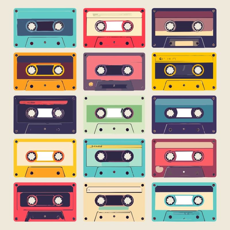 Cassettes Pop Art Pattern
