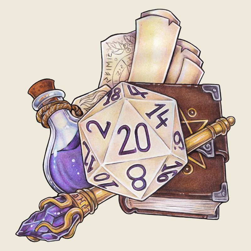 Wizard pour cadeaux de dés D20 sur table de jeu de rôle