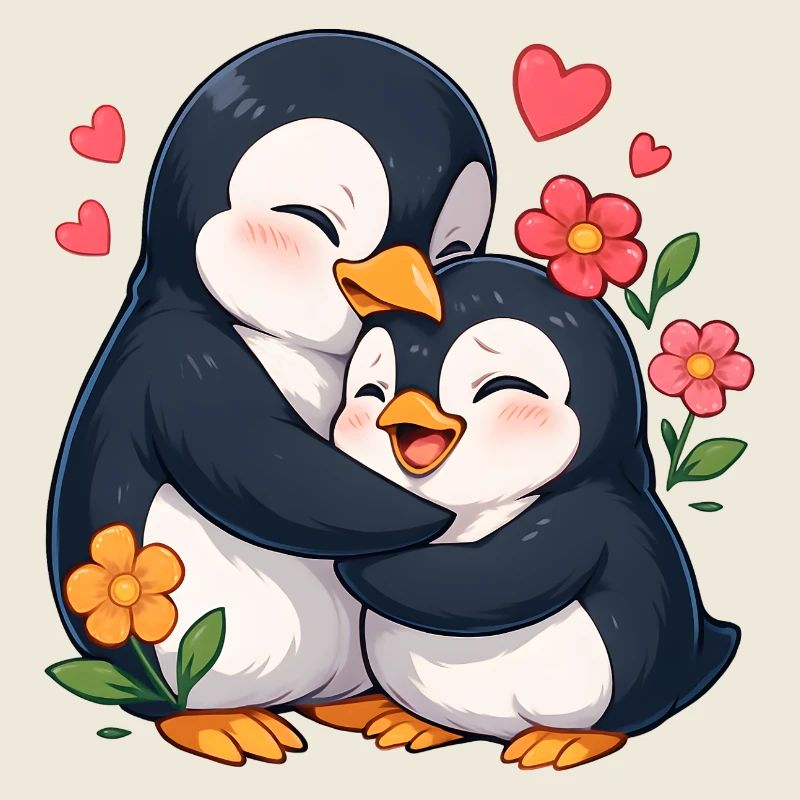 Kuschelpinguin Herzduo