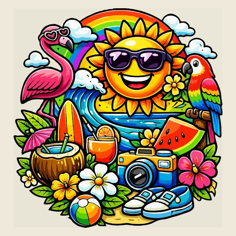 Sun-drenched tropical summer design