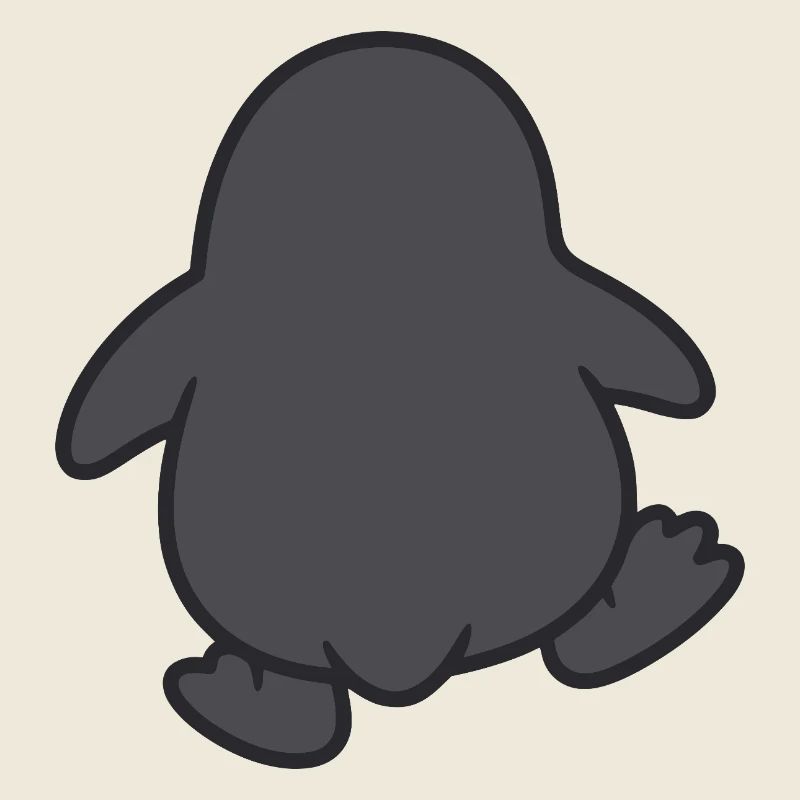 Lustiger watschelnder dicker Pinguin
