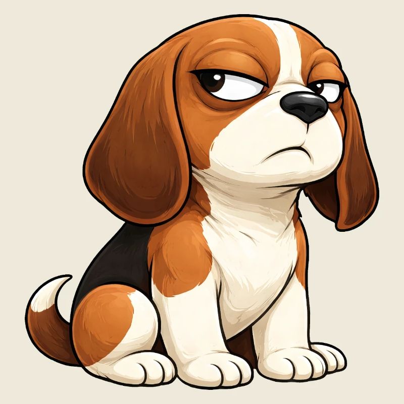 Arrogant Beagle Cartoon Hund Comic Eingeschnappt