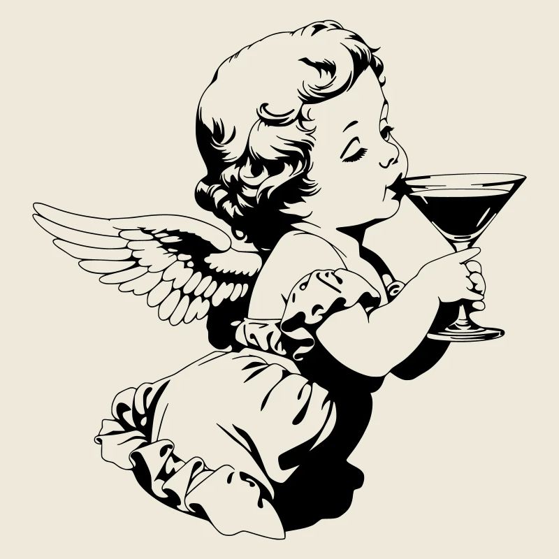 Cocktail Angel – Chérubin avec verre à martini