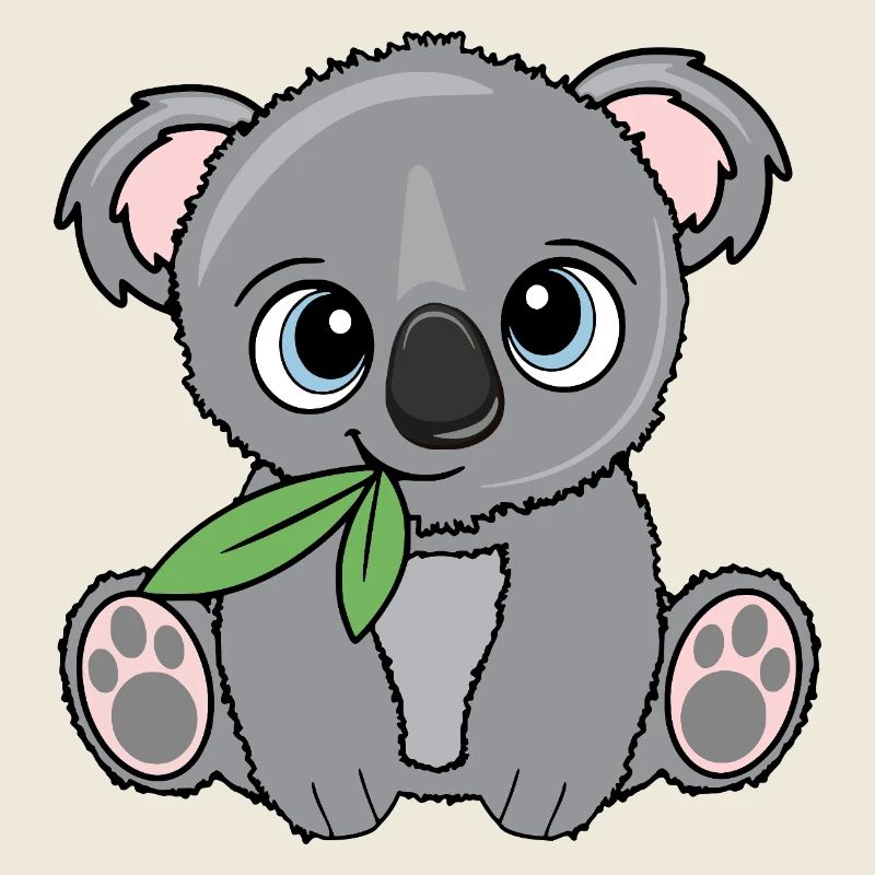 Petit koala avec feuilles