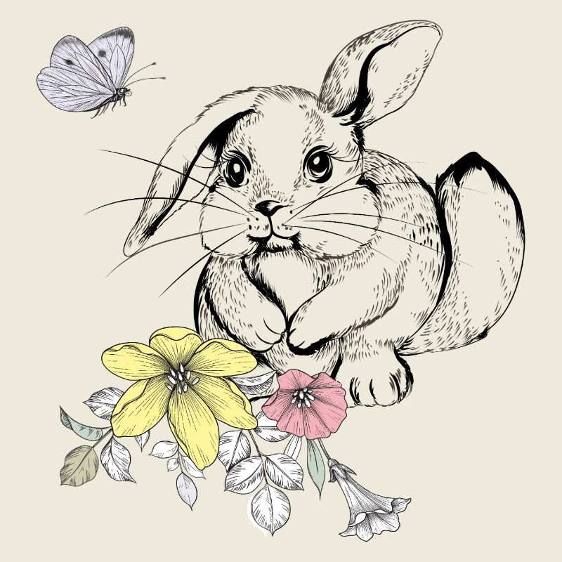 Hase in einer Blumenwiese