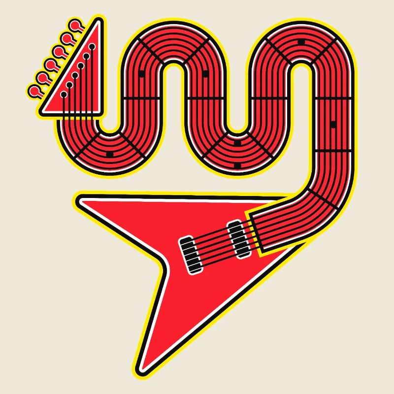 Guitare électrique Red Abstract Shape
