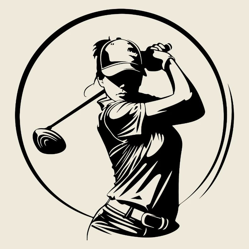 Golfer Frau Silhouette