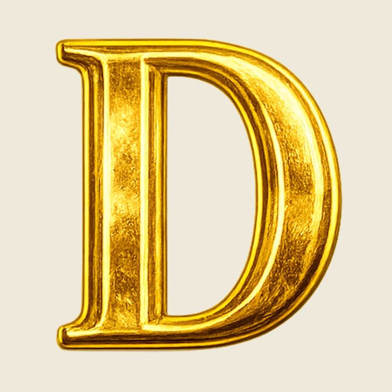 Monogramme en D Or