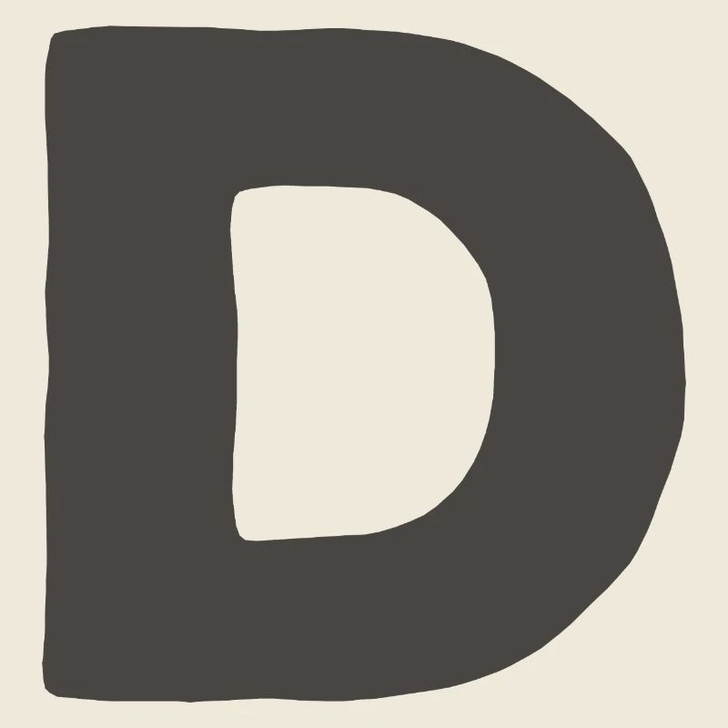 Typographie minimale en gras de la lettre D