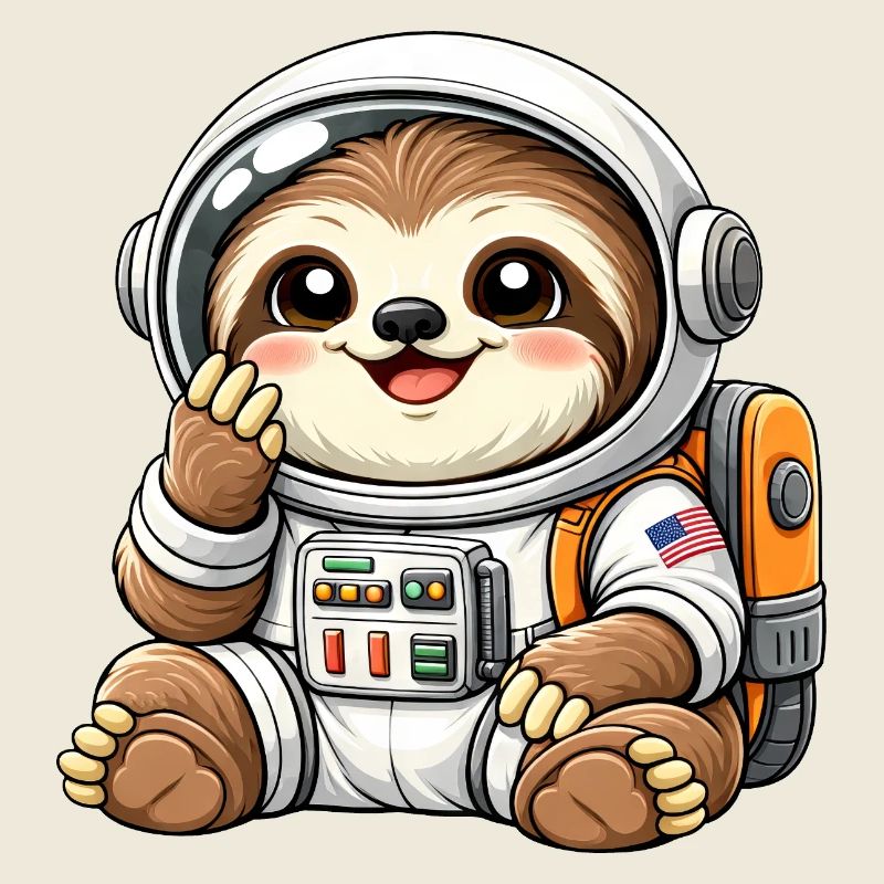 Univers spatial de l’astronaute paresseux mignon