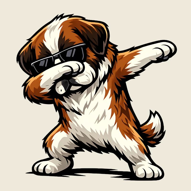 Dabbing Bernhardiner