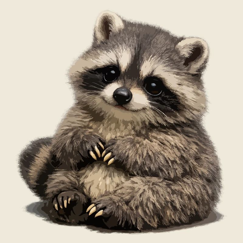 Illustration de peluches de raton laveur souple