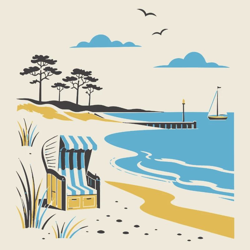 Idylle côtier : chaise longue et dune