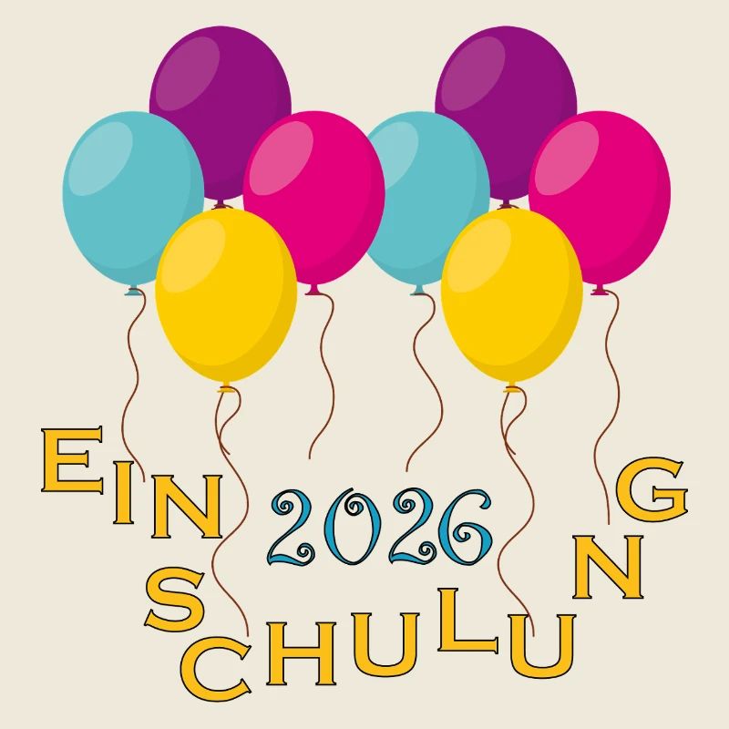 Bunte Ballons Einschulung