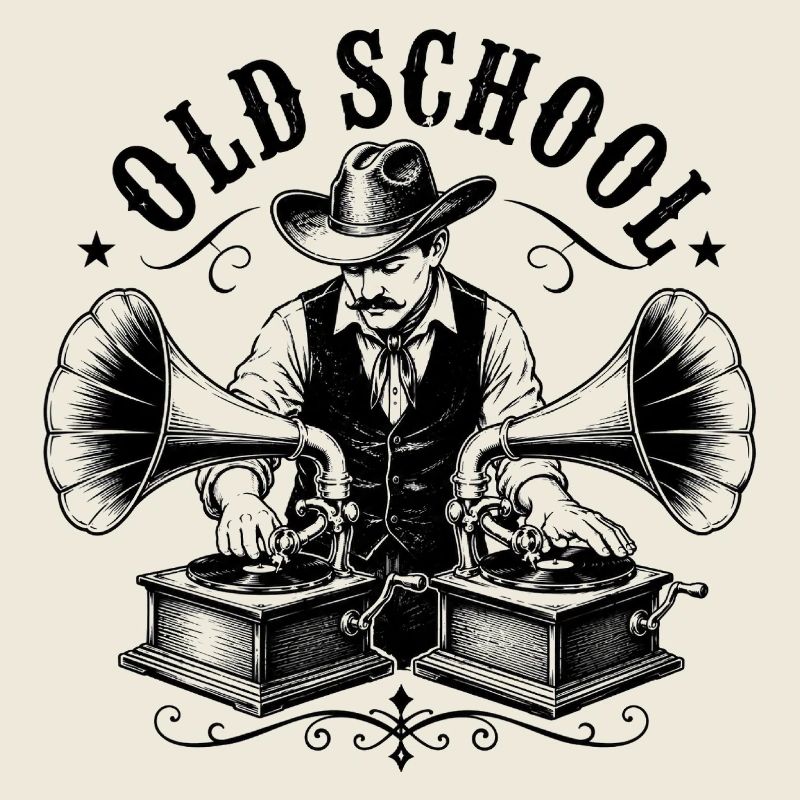 Old School DJ mit Grammophon