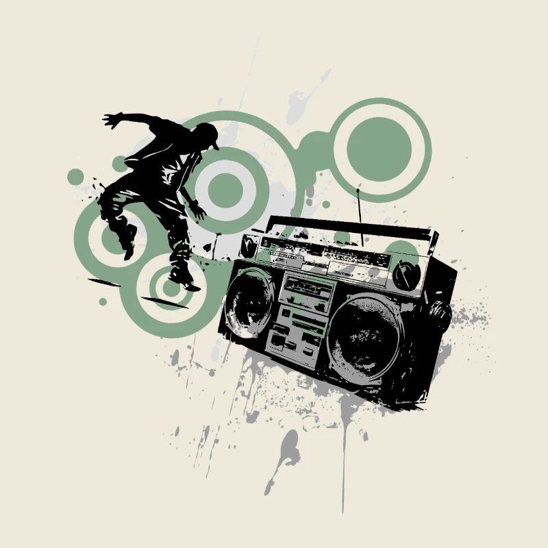 Boombox Graffiti Retro Circles Frutiger Metro