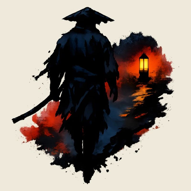 Nachtwanderer mit Laterne