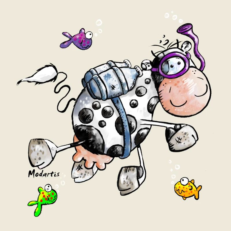 Vache marine dessin animé